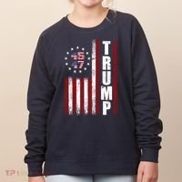 Donald Trump Merchandise 45 47 American Flag Women's Sweatshirt thumb 0