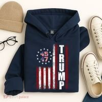 Donald Trump Merchandise 45 47 American Flag Hoodie thumb 4