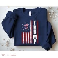 Donald Trump Merchandise 45 47 American Flag Sweatshirt thumb 2