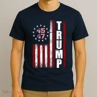 Donald Trump Merchandise 45 47 American Flag T-Shirt thumb 3