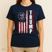 Donald Trump Merchandise 45 47 American Flag T-Shirt thumb 4