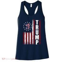 Donald Trump Merchandise 45 47 American Flag Women's Tank Top thumb 0