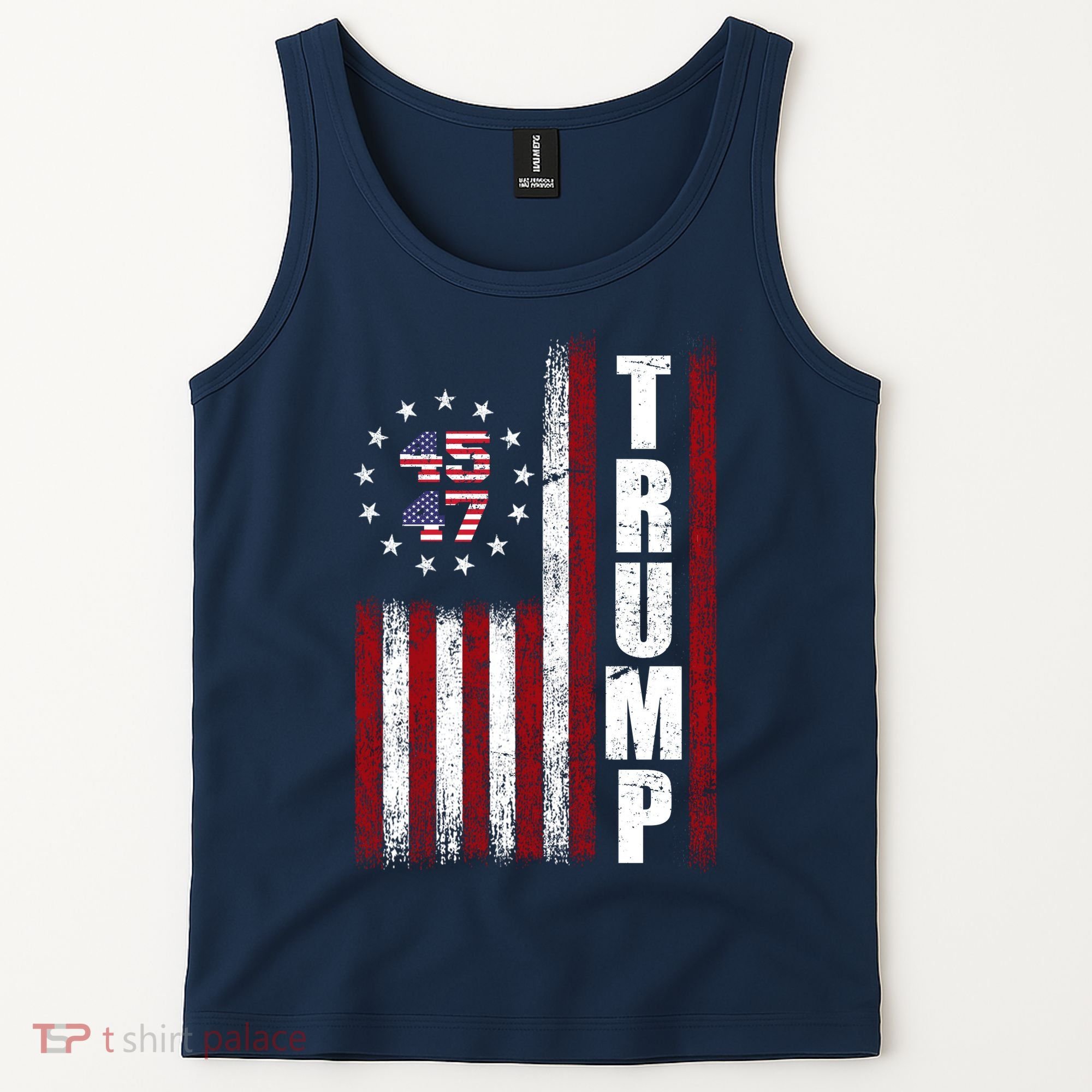 Donald Trump Merchandise 45 47 American Flag Tank Top