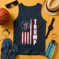 Donald Trump Merchandise 45 47 American Flag Tank Top thumb 4