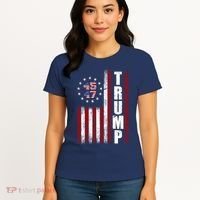Donald Trump Merchandise 45 47 American Flag Women's T-Shirt thumb 4