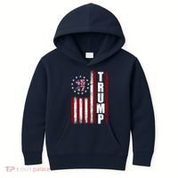 Donald Trump Merchandise 45 47 American Flag Kids Hoodie thumb 0