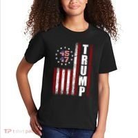 Donald Trump Merchandise 45 47 American Flag Kids T-Shirt thumb 2