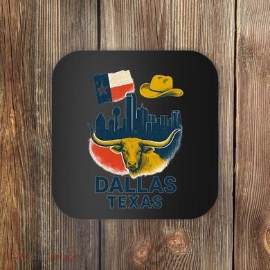 Dallas Texas Modern Collage Coaster
