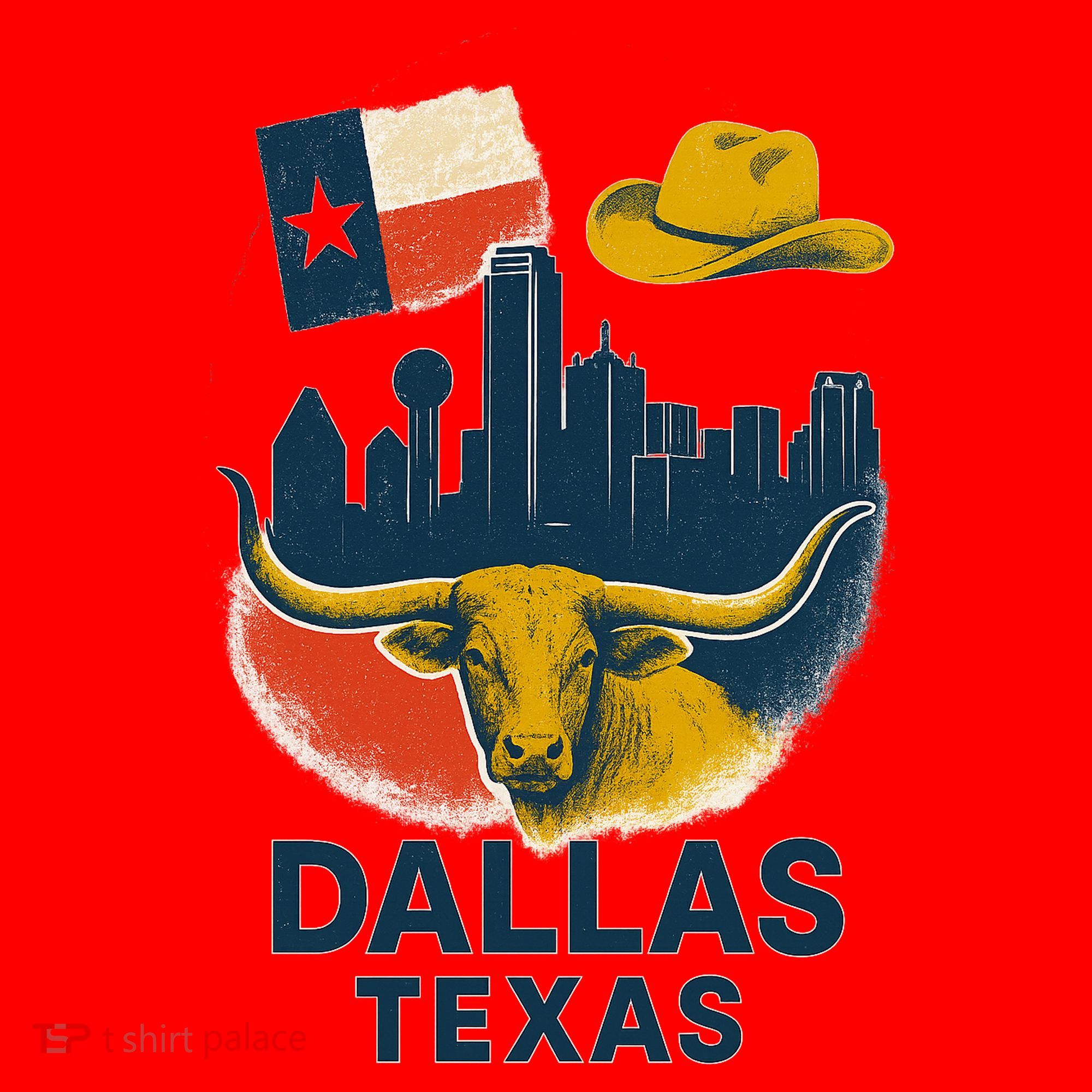 Dallas Texas Modern Collage Santa Hat