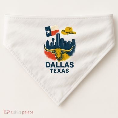 Dallas Texas Modern Collage USA-Made Doggie Bandana