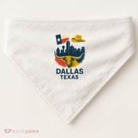 Dallas Texas Modern Collage USA-Made Doggie Bandana thumb 0
