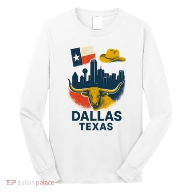 Dallas Texas Modern Collage Long Sleeve Shirt