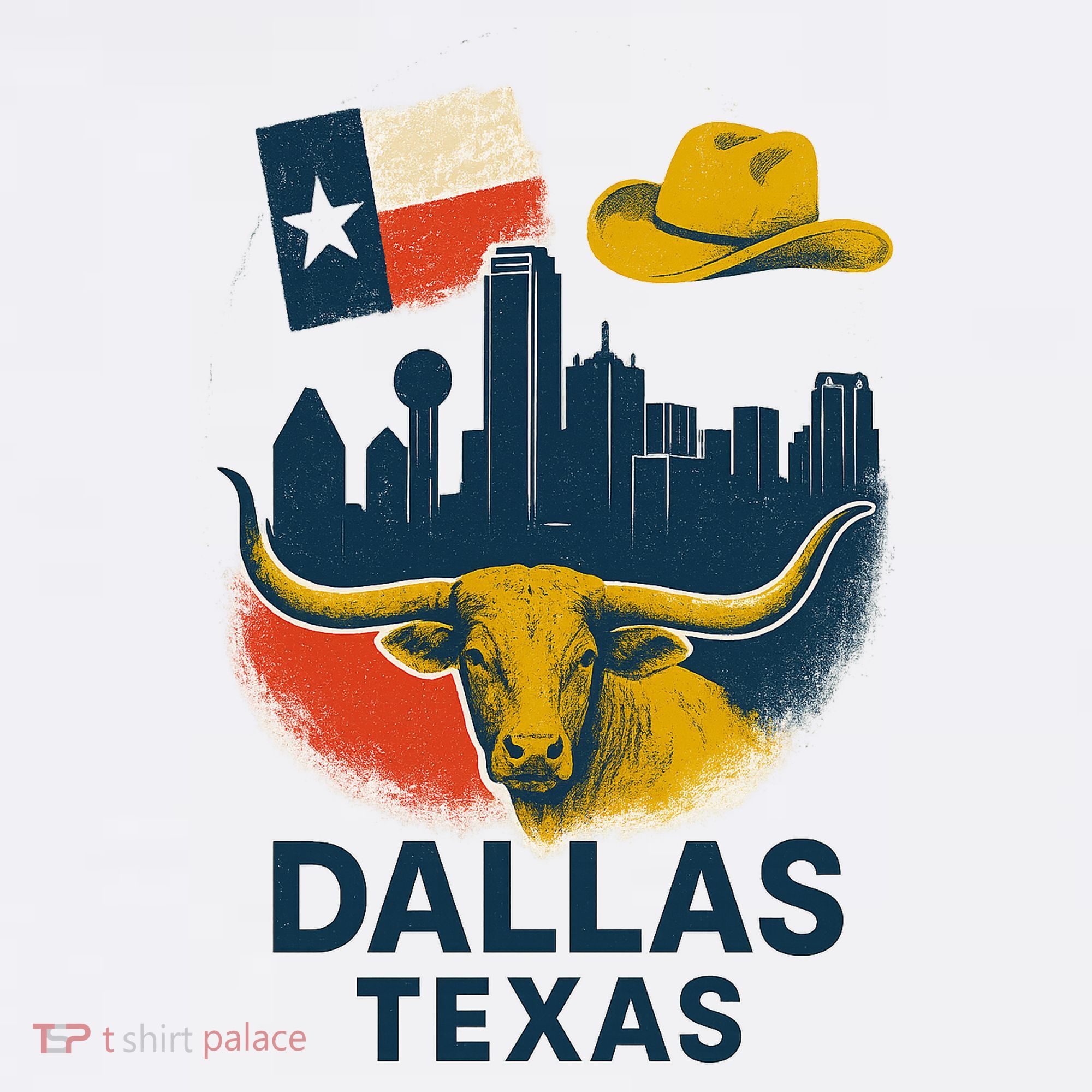 Dallas Texas Modern Collage Button