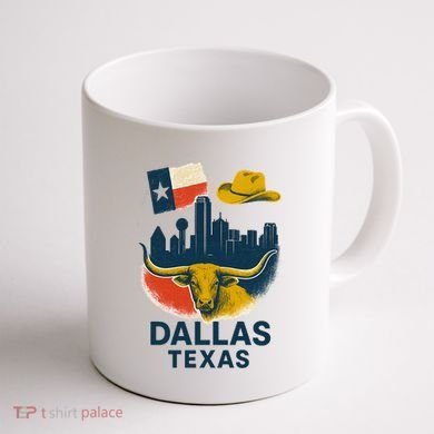 Dallas Texas Modern Collage Coffee Mug back