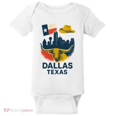 Dallas Texas Modern Collage Baby Bodysuit