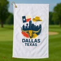 Dallas Texas Modern Collage Golf Towel thumb 1
