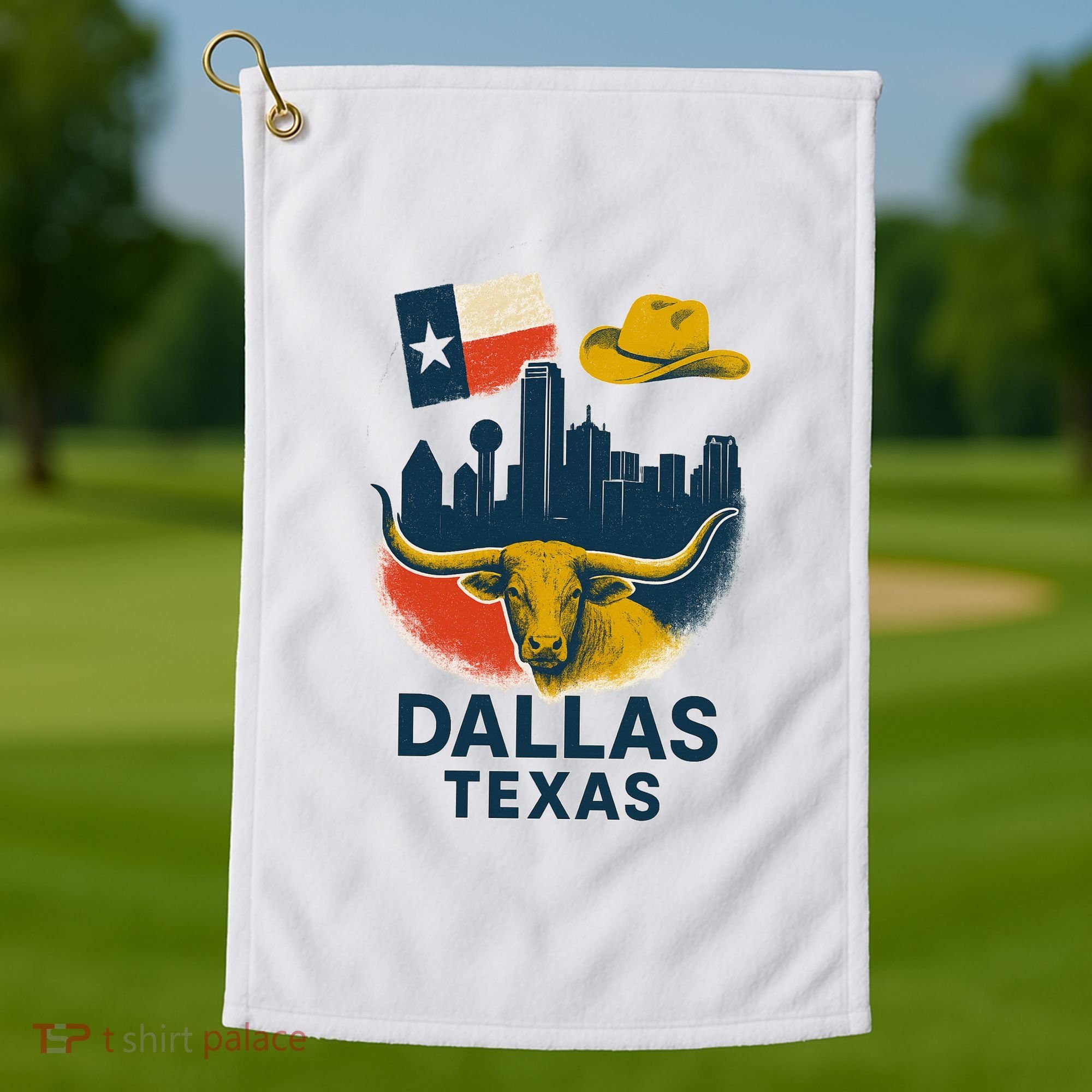 Dallas Texas Modern Collage Golf Towel