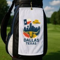 Dallas Texas Modern Collage Golf Towel thumb 2