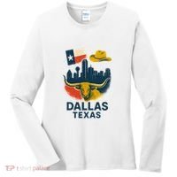 Dallas Texas Modern Collage Women's Long Sleeve Shirt thumb 0