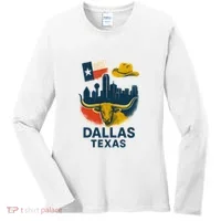 Dallas Texas Modern Collage Women's Long Sleeve Shirt thumb 0