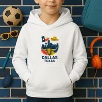 Dallas Texas Modern Collage Kids Hoodie thumb 2