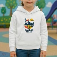 Dallas Texas Modern Collage Kids Hoodie thumb 3