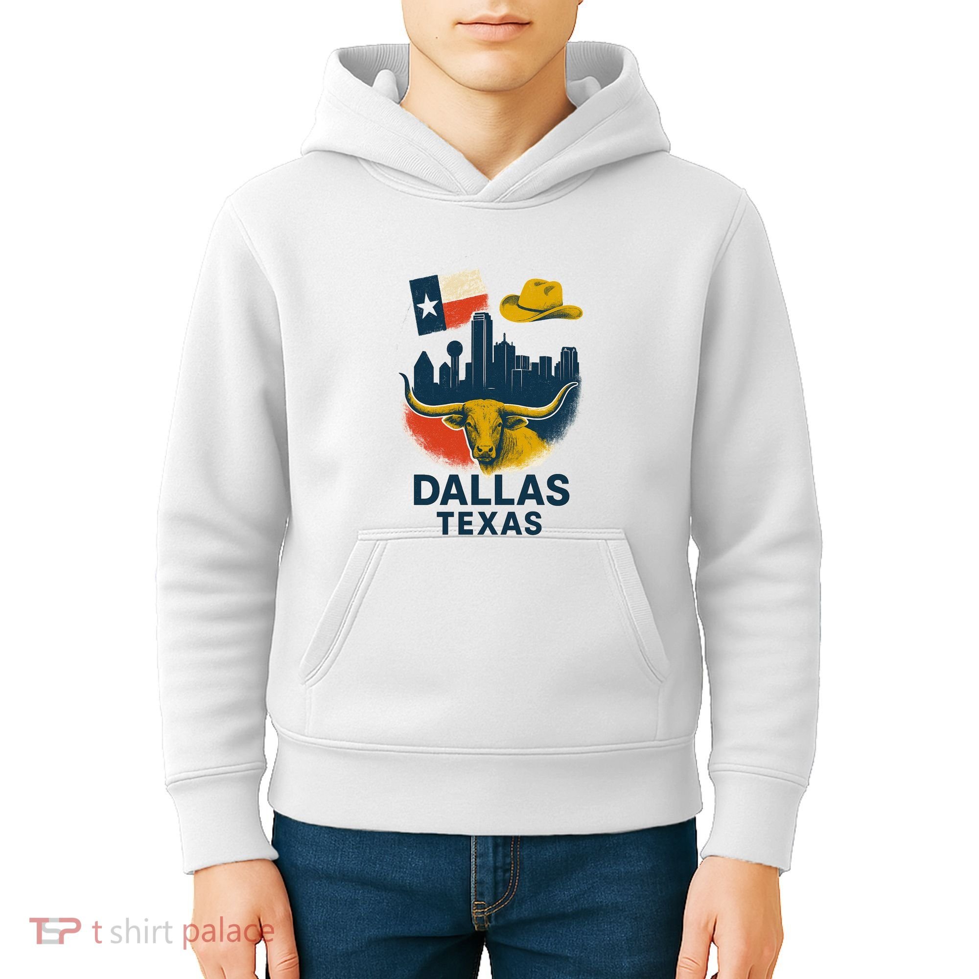 Dallas Texas Modern Collage Kids Hoodie