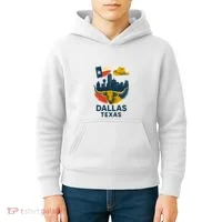 Dallas Texas Modern Collage Kids Hoodie thumb 4