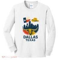 Dallas Texas Modern Collage Kids Long Sleeve Shirt thumb 0