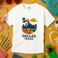 Dallas Texas Modern Collage Kids T-Shirt thumb 3