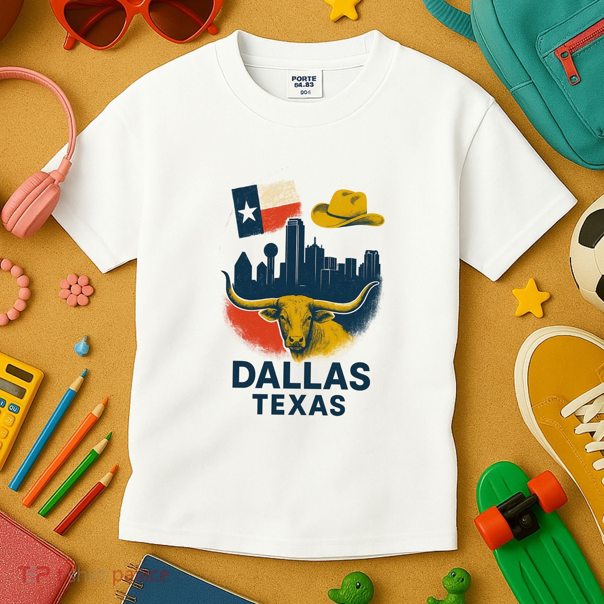 Dallas Texas Modern Collage Kids T-Shirt