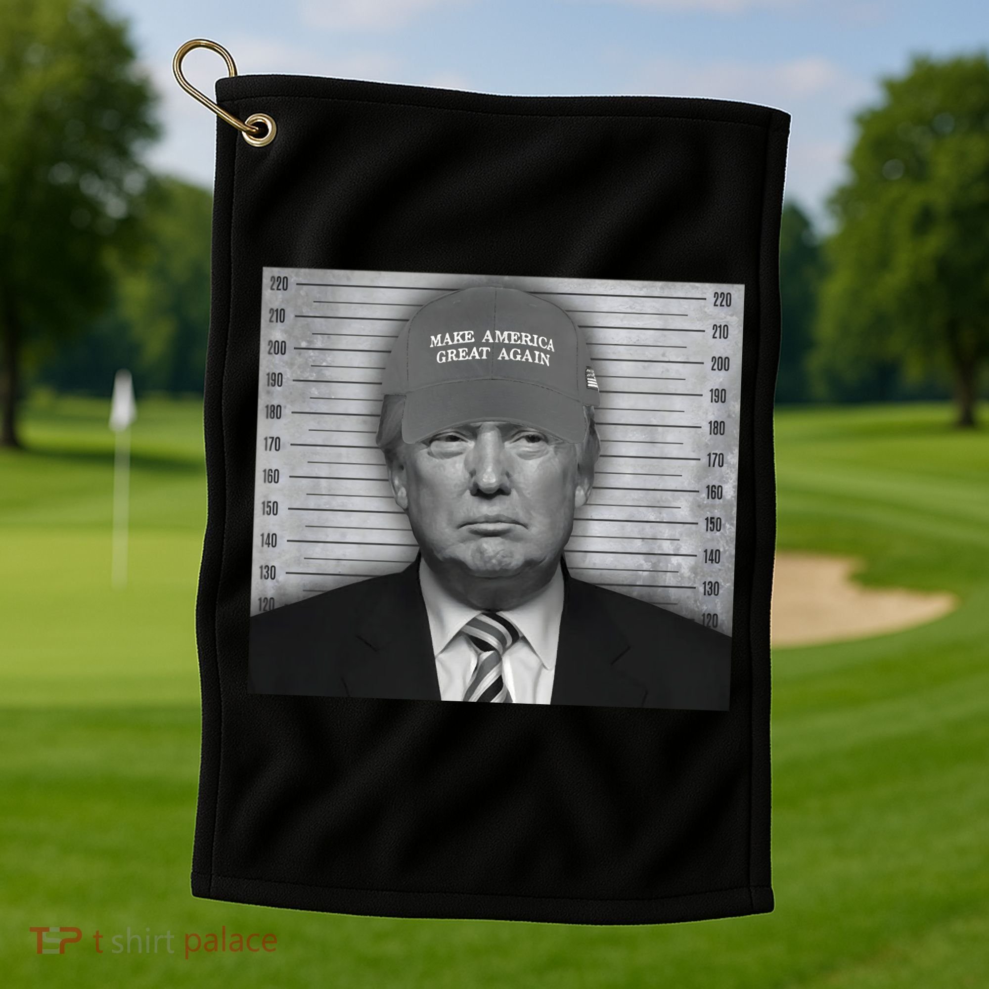 Donald Trump Mugshot Make America Great Again Golf Towel
