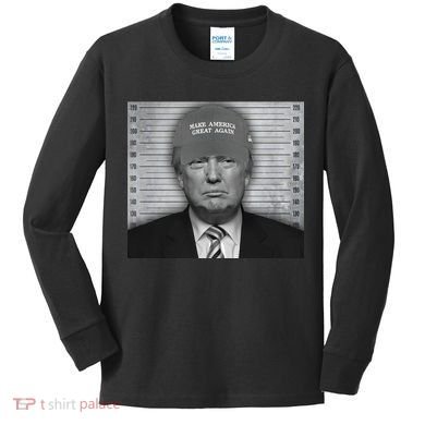 Donald Trump Mugshot Make America Great Again Kids Long Sleeve Shirt