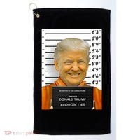 Donald Trump Mugshot Jail Prison Golf Towel thumb 0