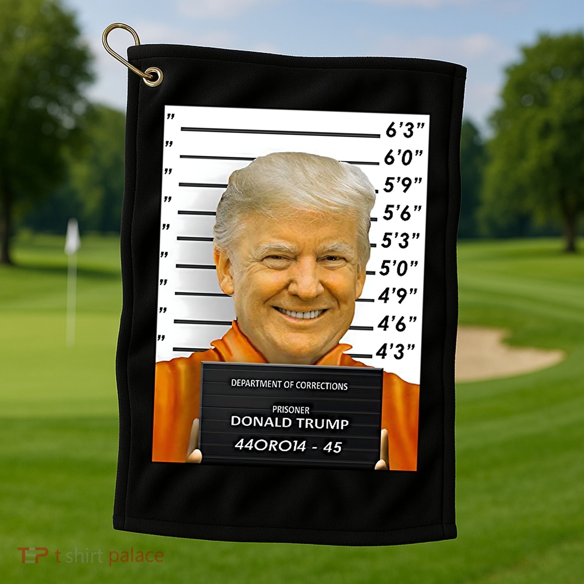 Donald Trump Mugshot Jail Prison Golf Towel