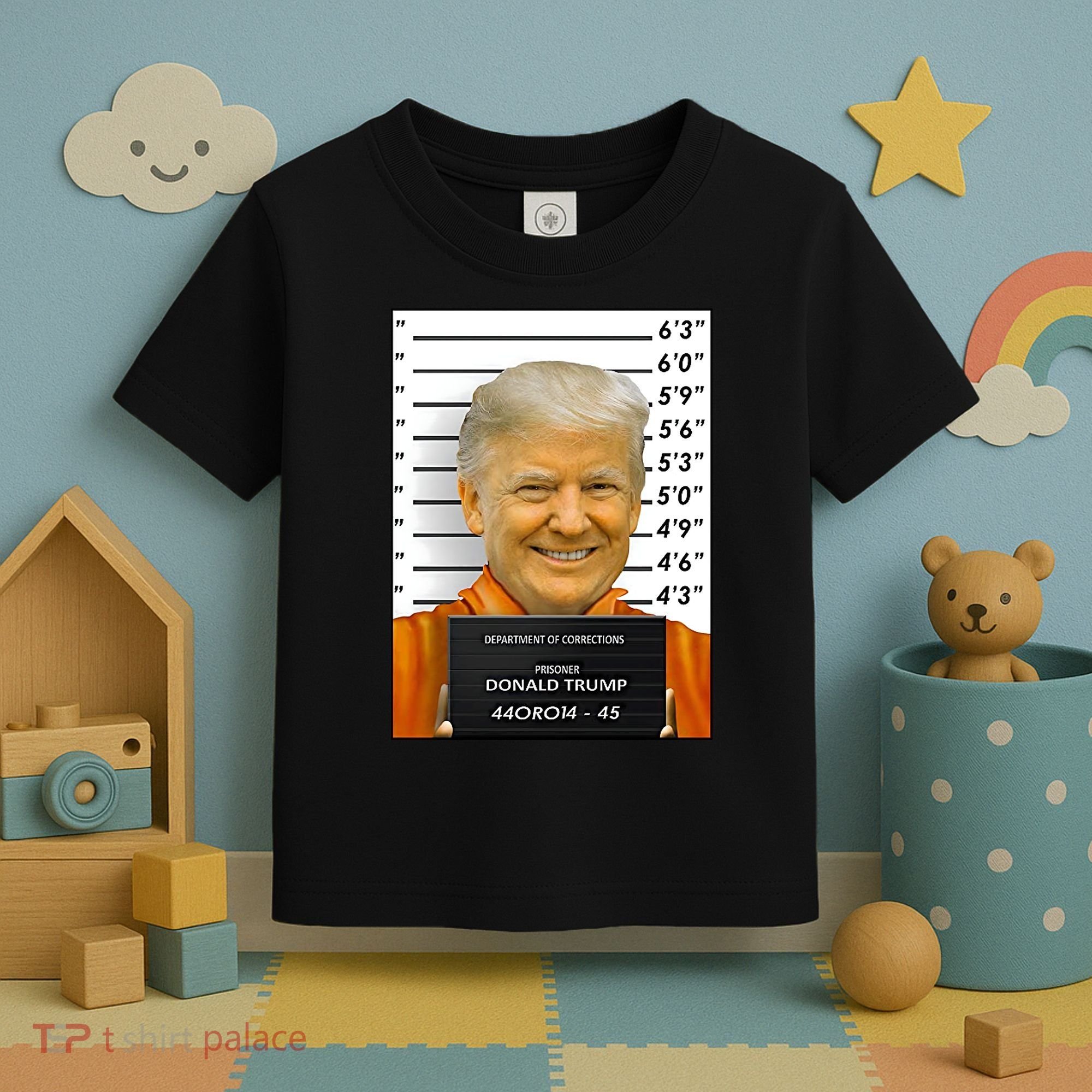 Donald Trump Mugshot Jail Prison Toddler T-Shirt