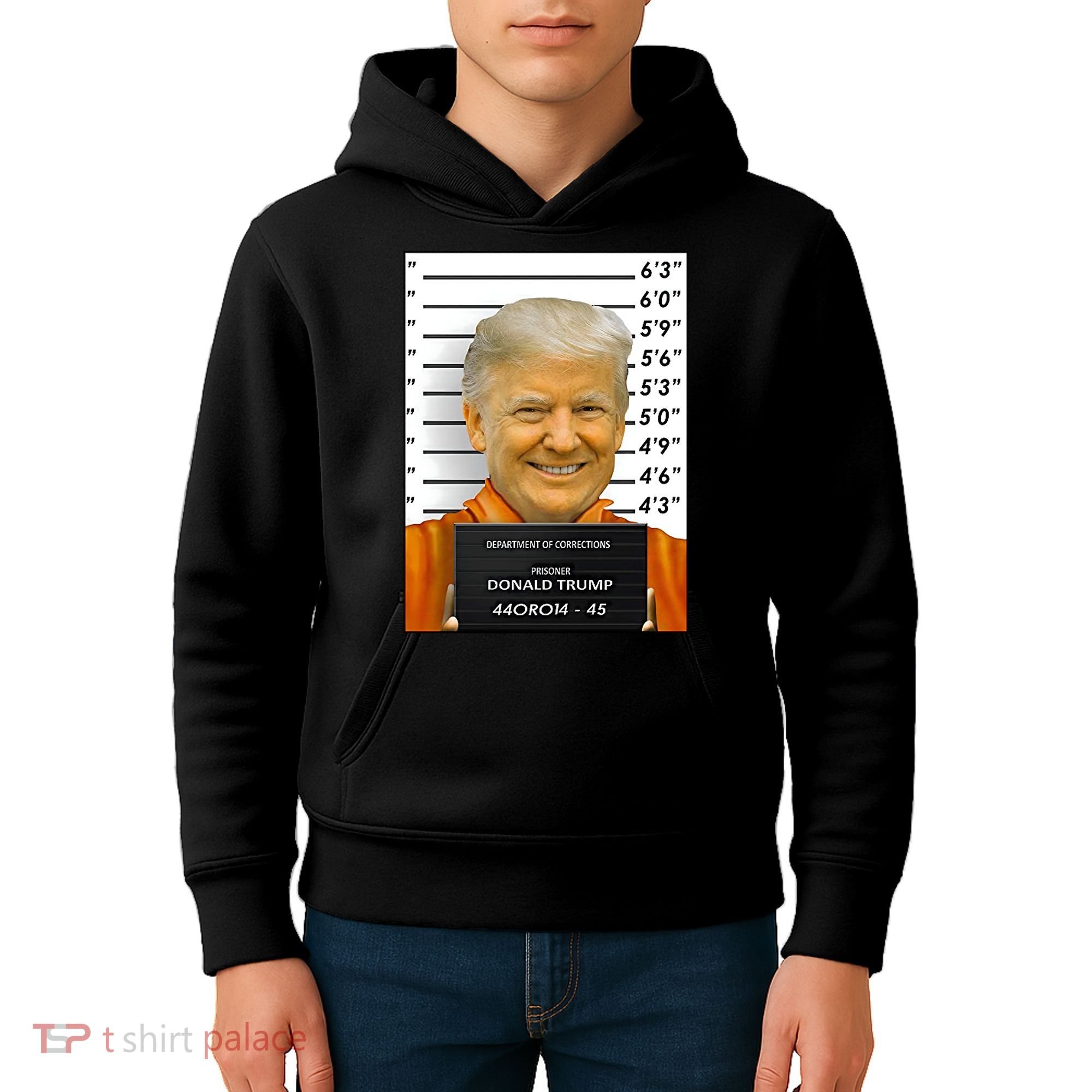 Donald Trump Mugshot Jail Prison Kids Hoodie