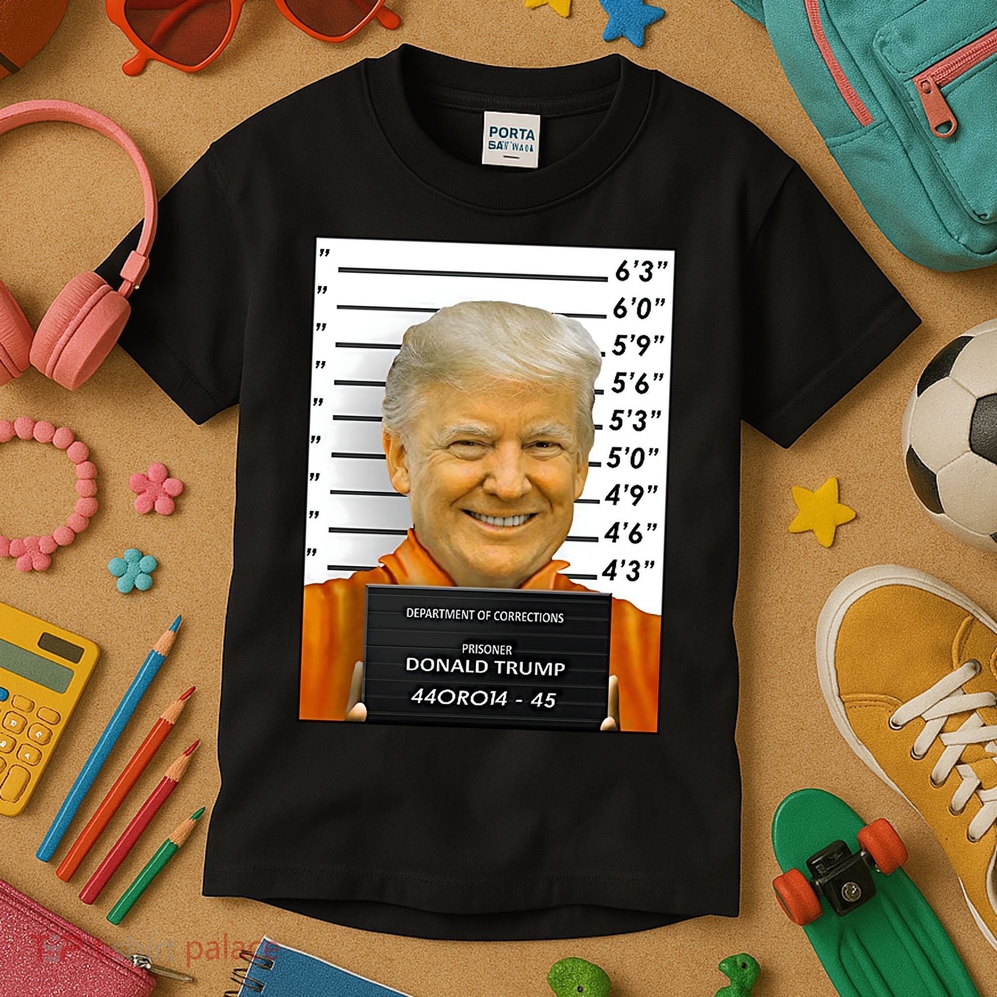 Donald Trump Mugshot Jail Prison Kids T-Shirt