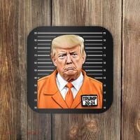 Donald Trump Mug Shot 2024 Orange Jail Suit Coaster thumb 0