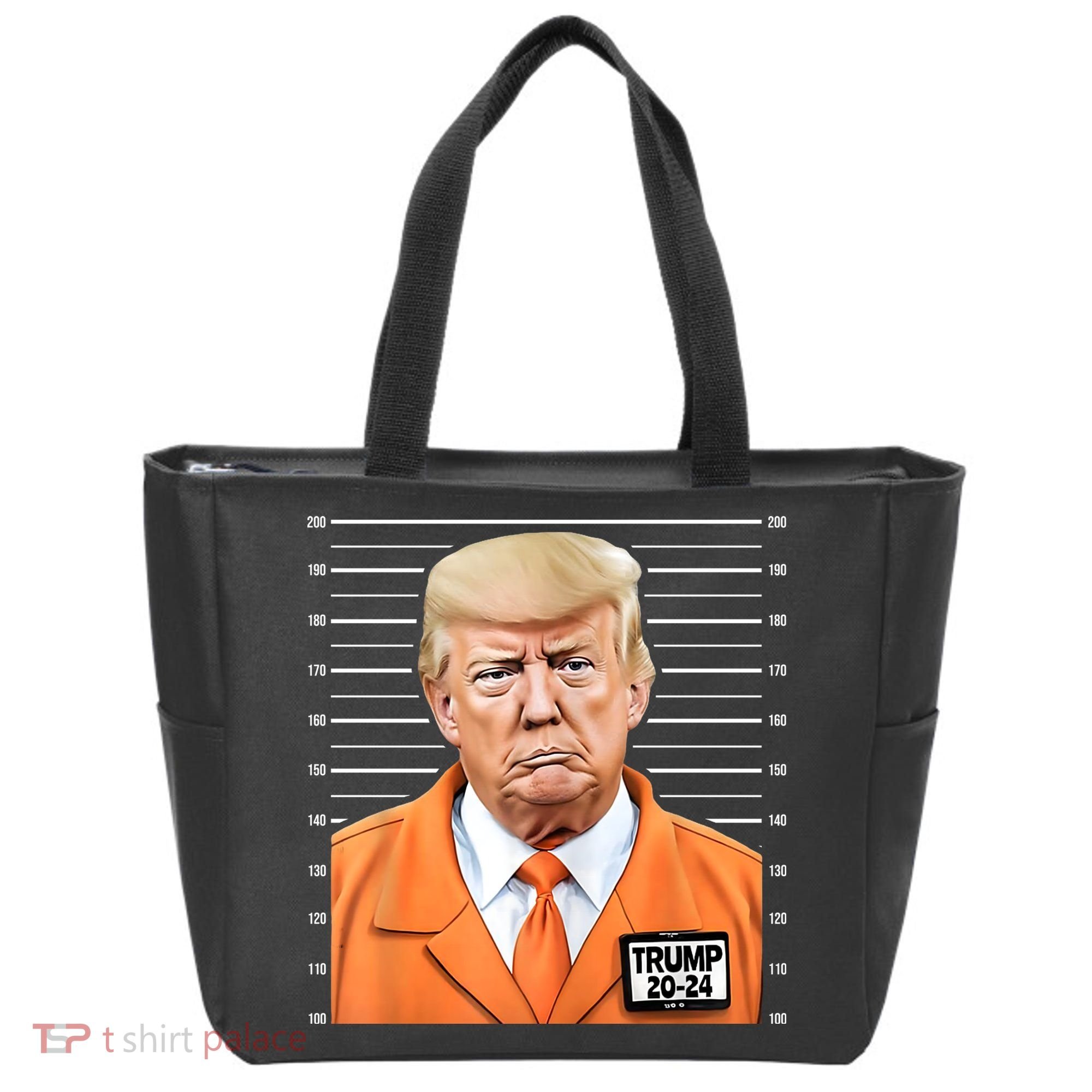 Donald Trump Mug Shot 2024 Orange Jail Suit Tote Bag