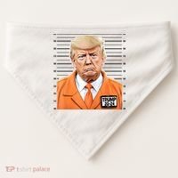 Donald Trump Mug Shot 2024 Orange Jail Suit USA-Made Doggie Bandana thumb 0