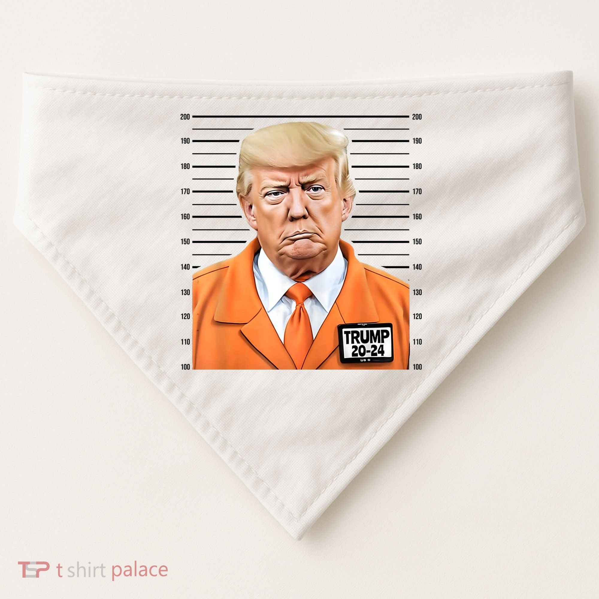 Donald Trump Mug Shot 2024 Orange Jail Suit USA-Made Doggie Bandana