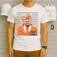 Donald Trump Mug Shot 2024 Orange Jail Suit T-Shirt thumb 6