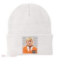 Donald Trump Mug Shot 2024 Orange Jail Suit Beanie thumb 0