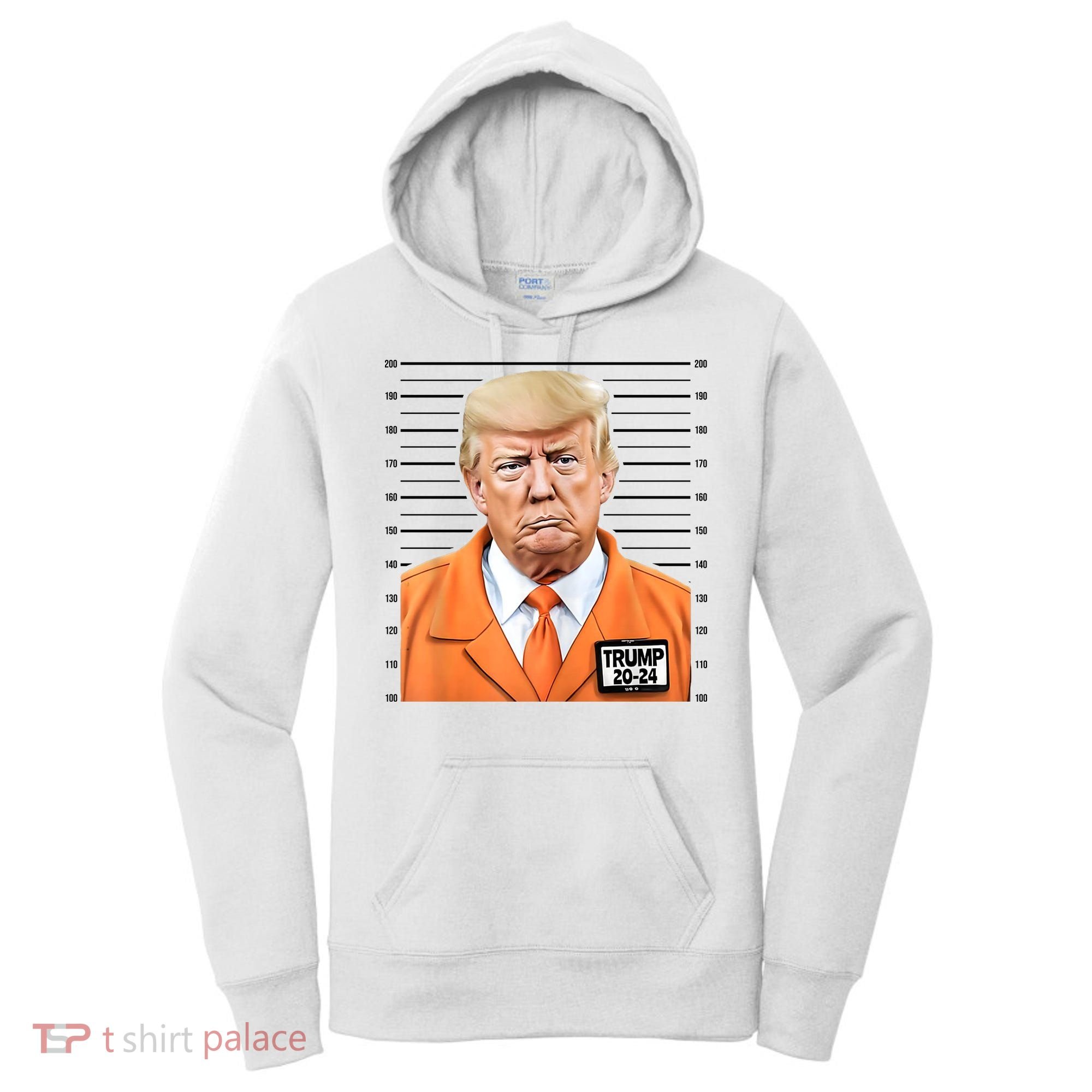 Donald Trump Mug Shot 2024 Orange Jail Suit Women's Hoodie