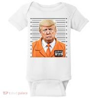 Donald Trump Mug Shot 2024 Orange Jail Suit Baby Bodysuit thumb 0
