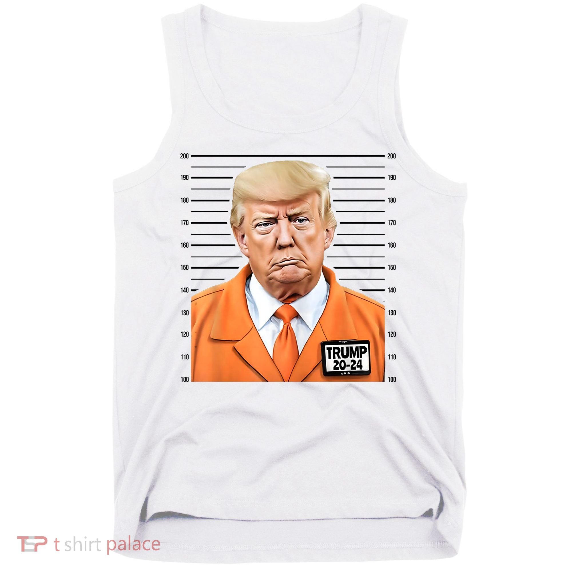 Donald Trump Mug Shot 2024 Orange Jail Suit Tank Top