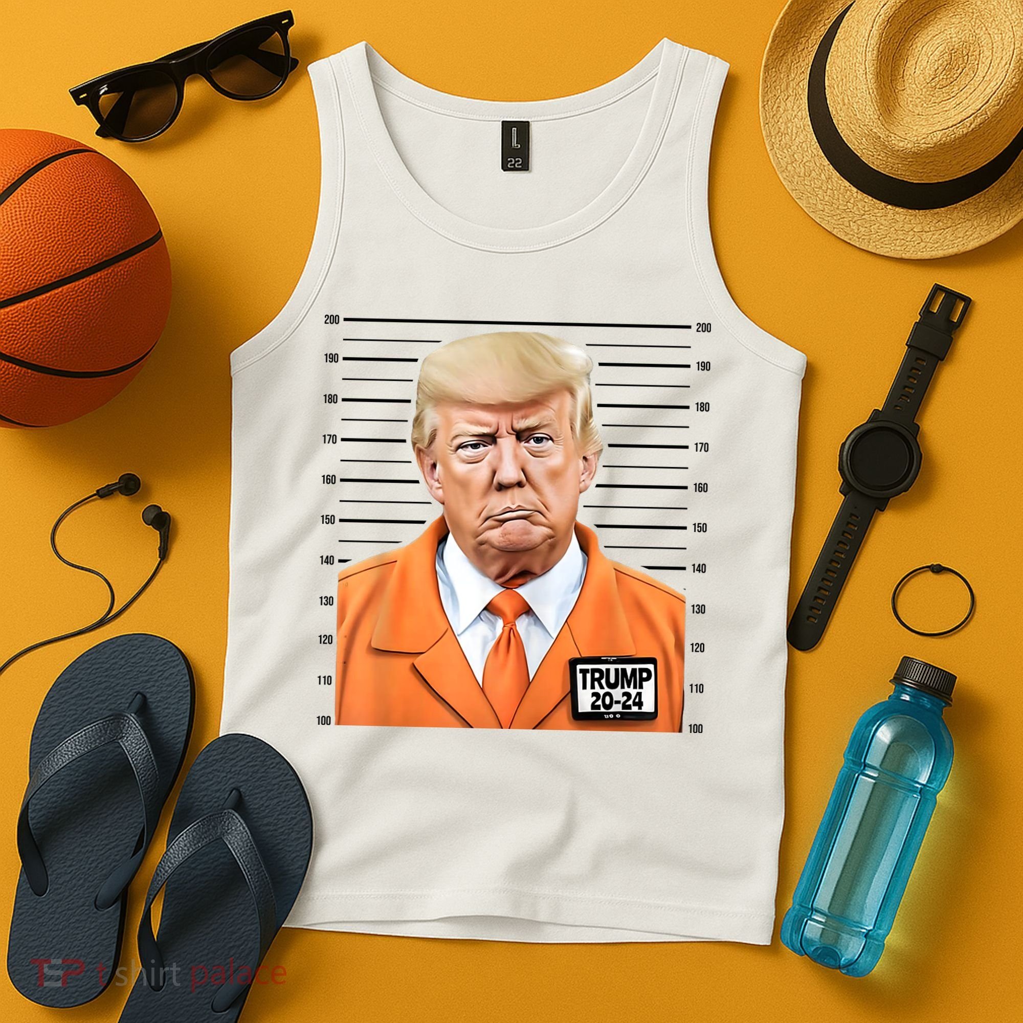 Donald Trump Mug Shot 2024 Orange Jail Suit Tank Top