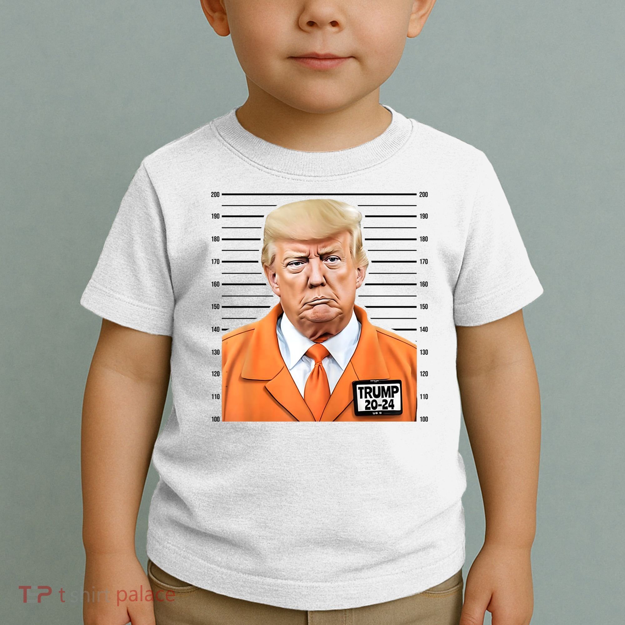 Donald Trump Mug Shot 2024 Orange Jail Suit Toddler T-Shirt
