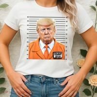 Donald Trump Mug Shot 2024 Orange Jail Suit Women's T-Shirt thumb 2